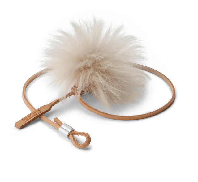 Topo, Katzenspielzeug, Leder schwarz/ Schaffell Kiesel