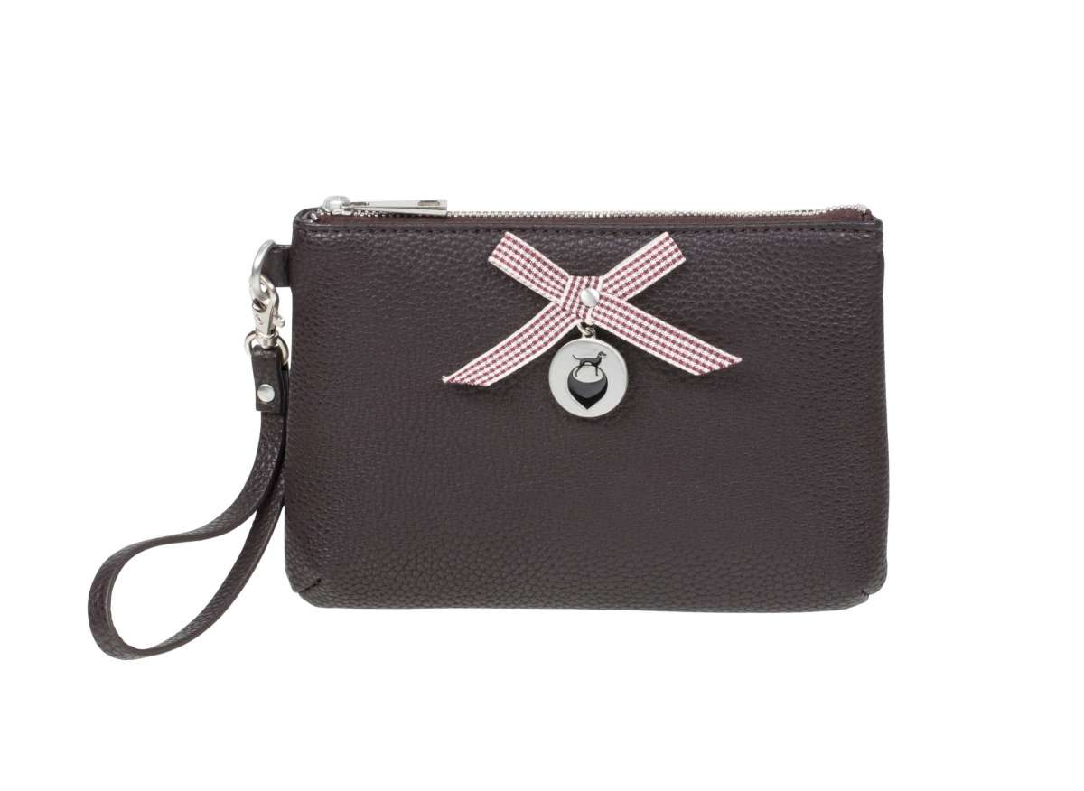 Kleine Wild Hazel Beauty Tasche in der Farbe braun.