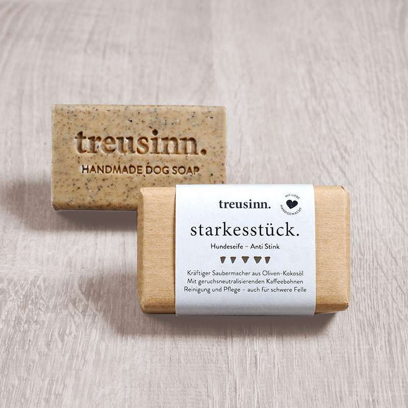 Handgemachte Treusinn Seife in umweltfreundlicher Verpackung