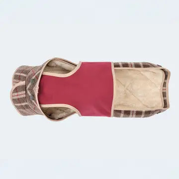 Lodenmantel aus Wolle - Softshell Glencheck braun