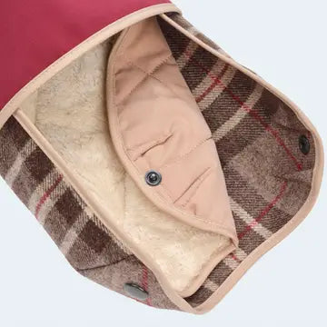 Lodenmantel aus Wolle - Softshell Glencheck braun