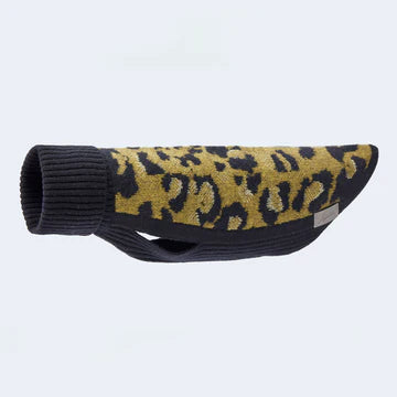 Strickpullover mit Leoparden-Muster für Dackel und kleine Hunde