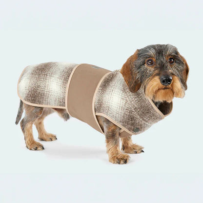 Lodenmantel aus Wolle Karo Braun