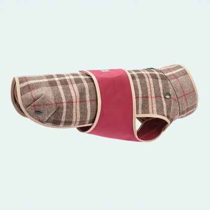Lodenmantel aus Wolle - Softshell Glencheck braun