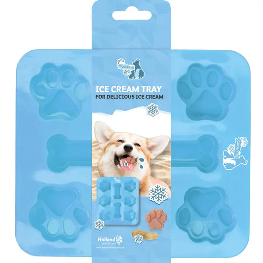 Hunde Keks- und Eiswürfelform aus Silikon. Ideal zum Herstellen von kühlen und gesunden Leckerlis.