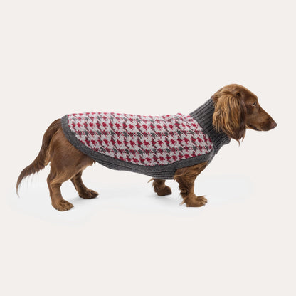 Strickpullover Karo, Winter- und Weihnachtspullover für Dackel & kleine Hunde