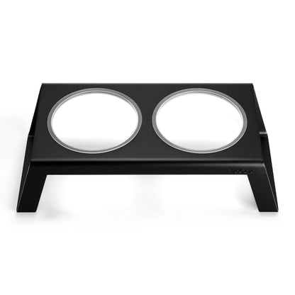 Desco Futterstation-Aluminiumständer mit Edelstahlnäpfen