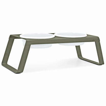 Desco Futterstation – Aluminiumständer mit Porzellannäpfen