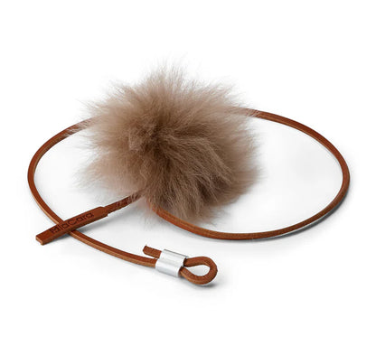 Topo, Katzenspielzeug, Leder schwarz/ Schaffell Kiesel