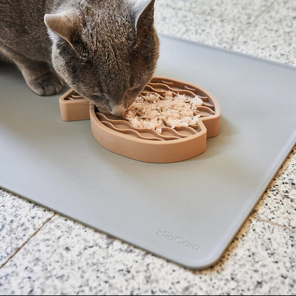 Abwaschbare Katzen Futtermatte für Mahlzeiten ohne Dreck. Hochwertiges Silikon.