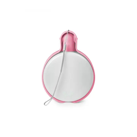 Praktische Reiseflasche mit Tropfventil für Hunde in rosa