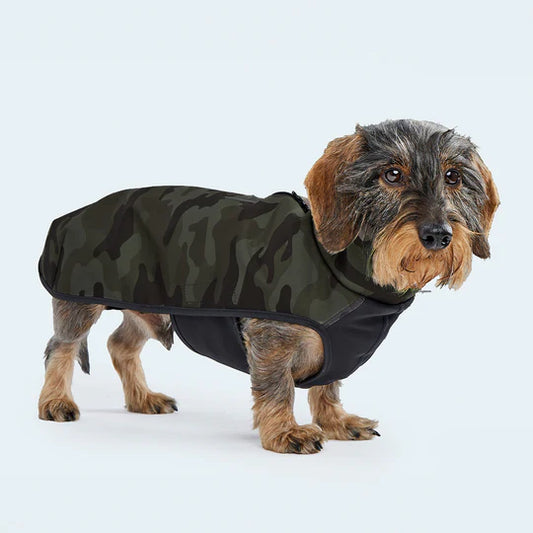 Hundemantel Windbreaker Camouflage dunkelgrün
